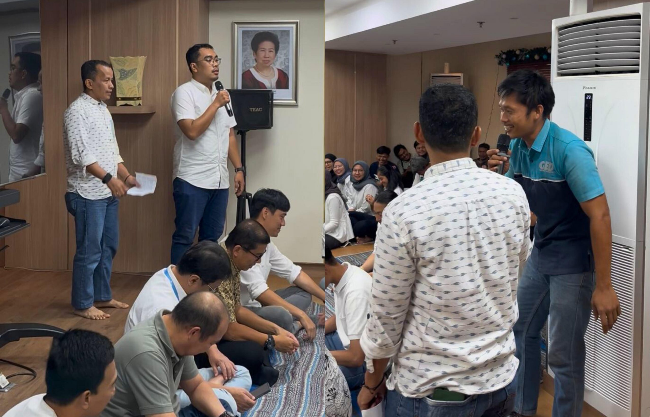 Peserta tiba di ruangan untuk acara pembukaan.